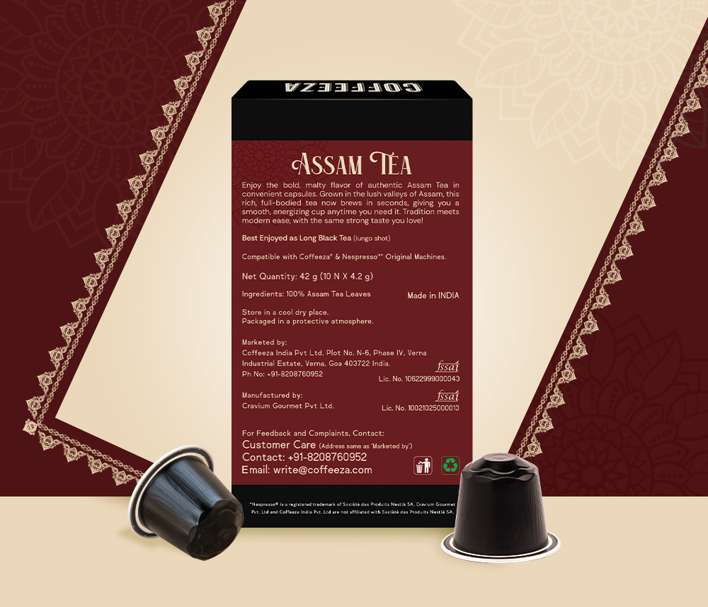 Coffeeza Assam Tea Capsules, India's Finest Tea in Aluminium Capsules