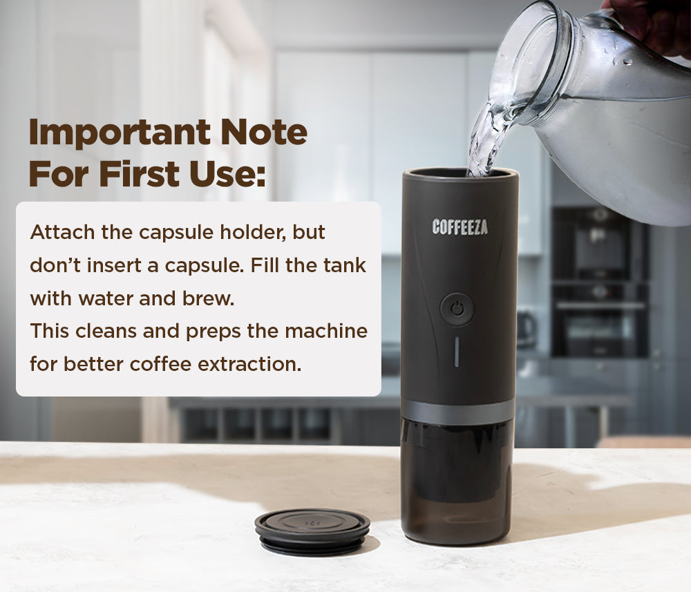 Finero Mini Portable Coffee Machine + 10 FREE Coffee Capsules + 1 Year Membership Benefits