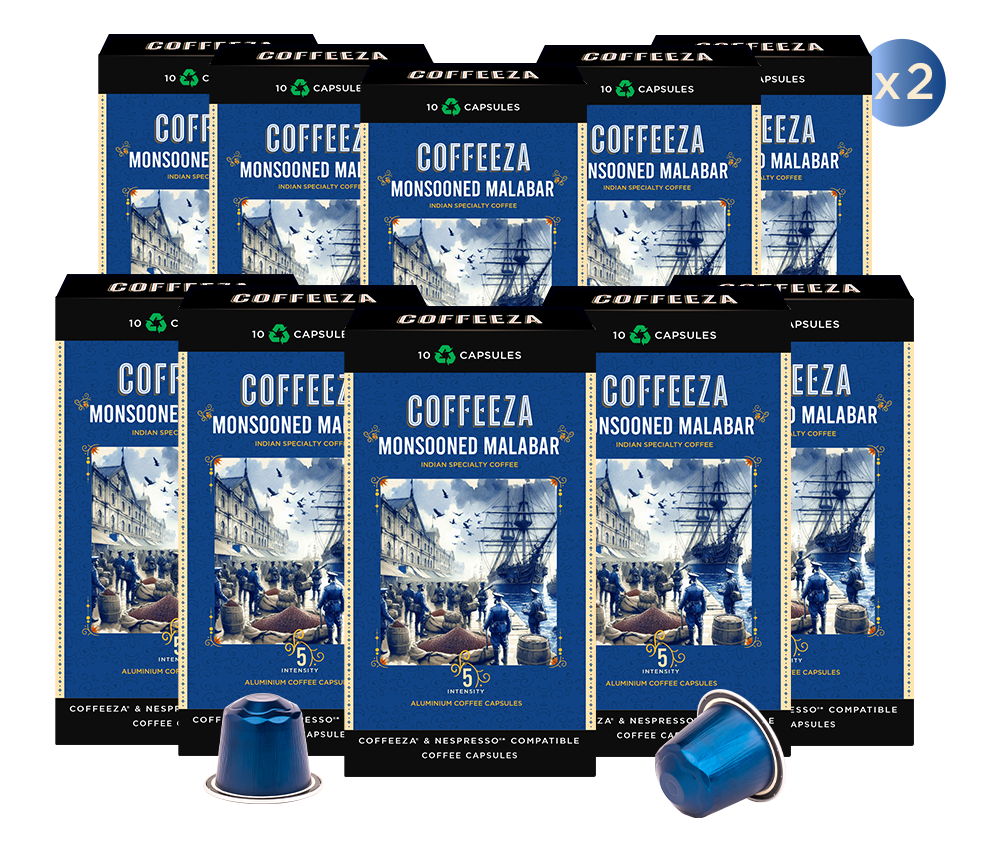 Monsooned Malabar 100% AA Arabica Aluminium Coffee Capsules