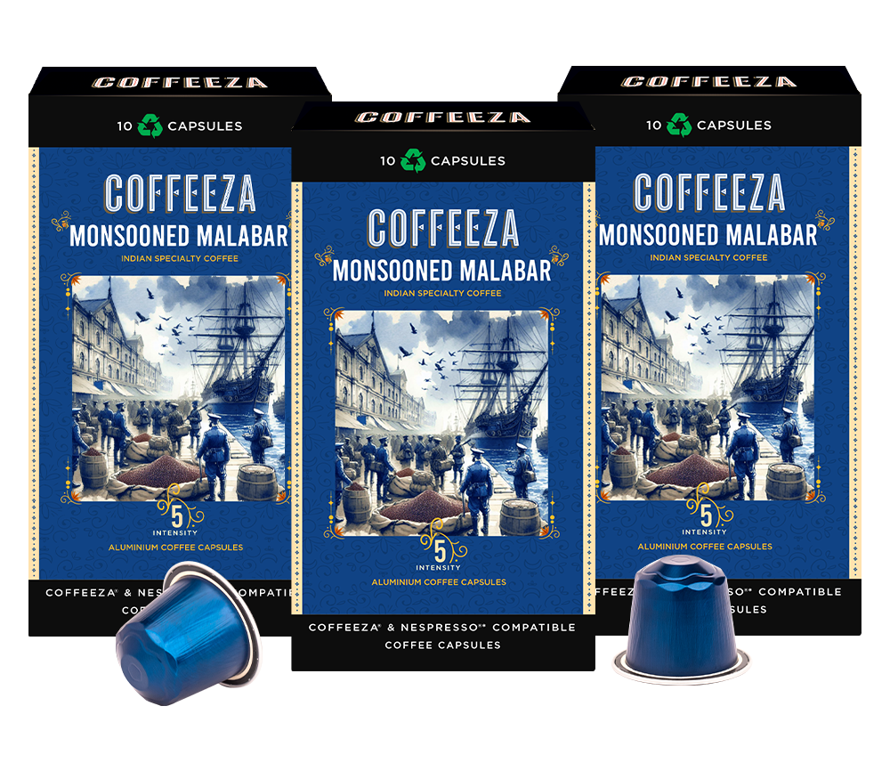 Monsooned Malabar 100% AA Arabica Aluminium Coffee Capsules