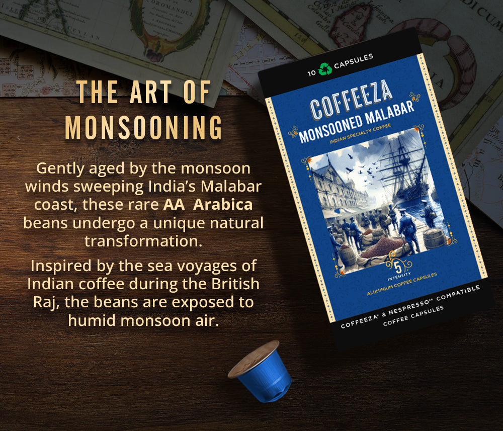 Monsooned Malabar 100% AA Arabica Aluminium Coffee Capsules