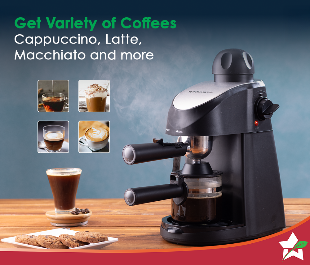 Regenta Espresso Coffee Maker 5-bar | Built in Milk Frother | Make Espressos, Cappuccinos & Lattes at Home | Metal Porta Filter | 2 Years Warranty