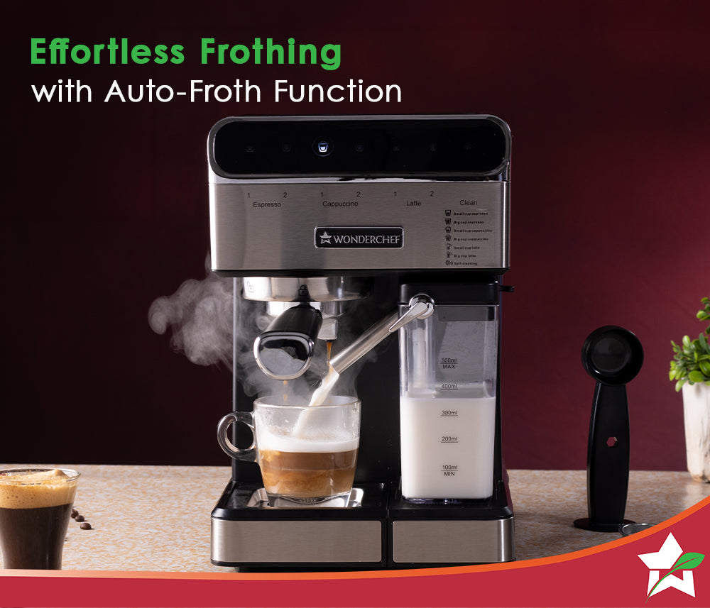 Regenta Automatic Coffee Maker | 20-bar Pressure | Automatic Milk Steamer | 2 Year Warranty