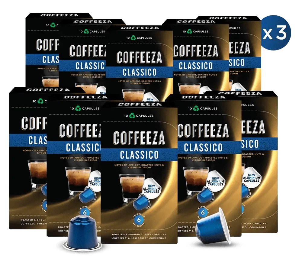 Coffeeza Classico 100% Arabica Aluminium Coffee Capsules nespresso compatible CCS-ALU-CLA1-VER1-06