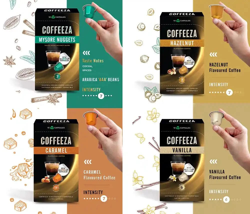 Coffeeza Coffeeza Value Pack Of 80 Coffee Capsules - Aluminium Coffee Pods | Box Of 8 nespresso compatible