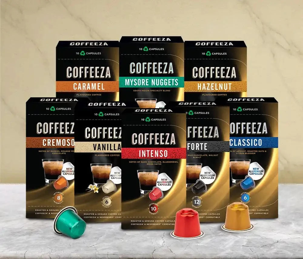 Coffeeza Coffeeza Value Pack Of 80 Coffee Capsules - Aluminium Coffee Pods | Box Of 8 nespresso compatible BUNS-CC-ALU-VP2-VER1-028