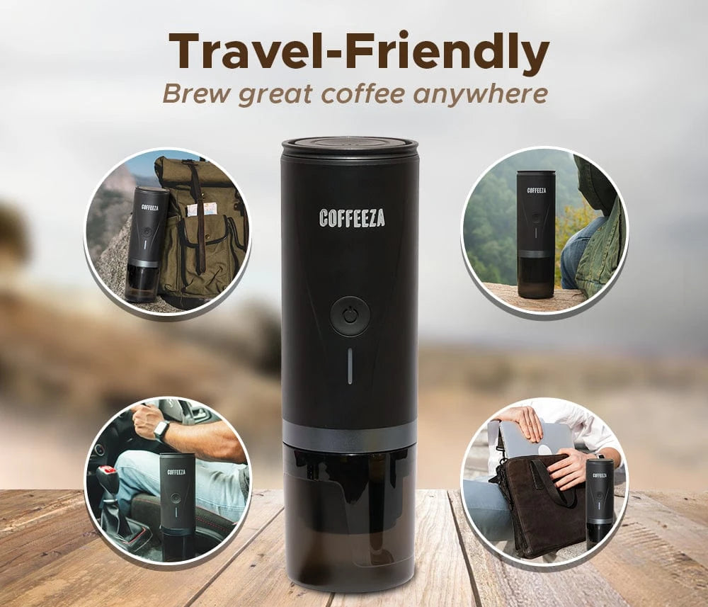 Coffeeza Finero Mini Portable Coffee Machine + 10 FREE Coffee Capsules + 1 Year Membership Benefits nespresso compatible BUNDL-FIN3-BK-VER1-07