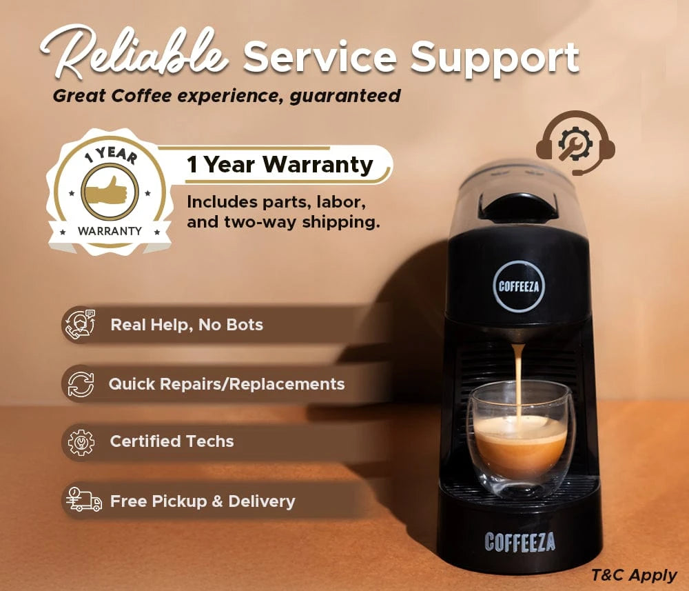 Coffeeza Finero Next Coffee Machine + 10 FREE Coffee Capsules + 1 Year Membership Benefits nespresso compatible BUNDL-FIN2-BK-VER1-08