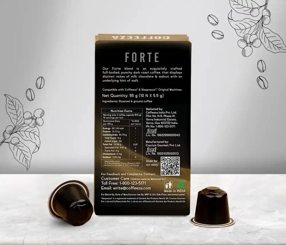 Coffeeza Forte Aluminium Coffee Capsules nespresso compatible