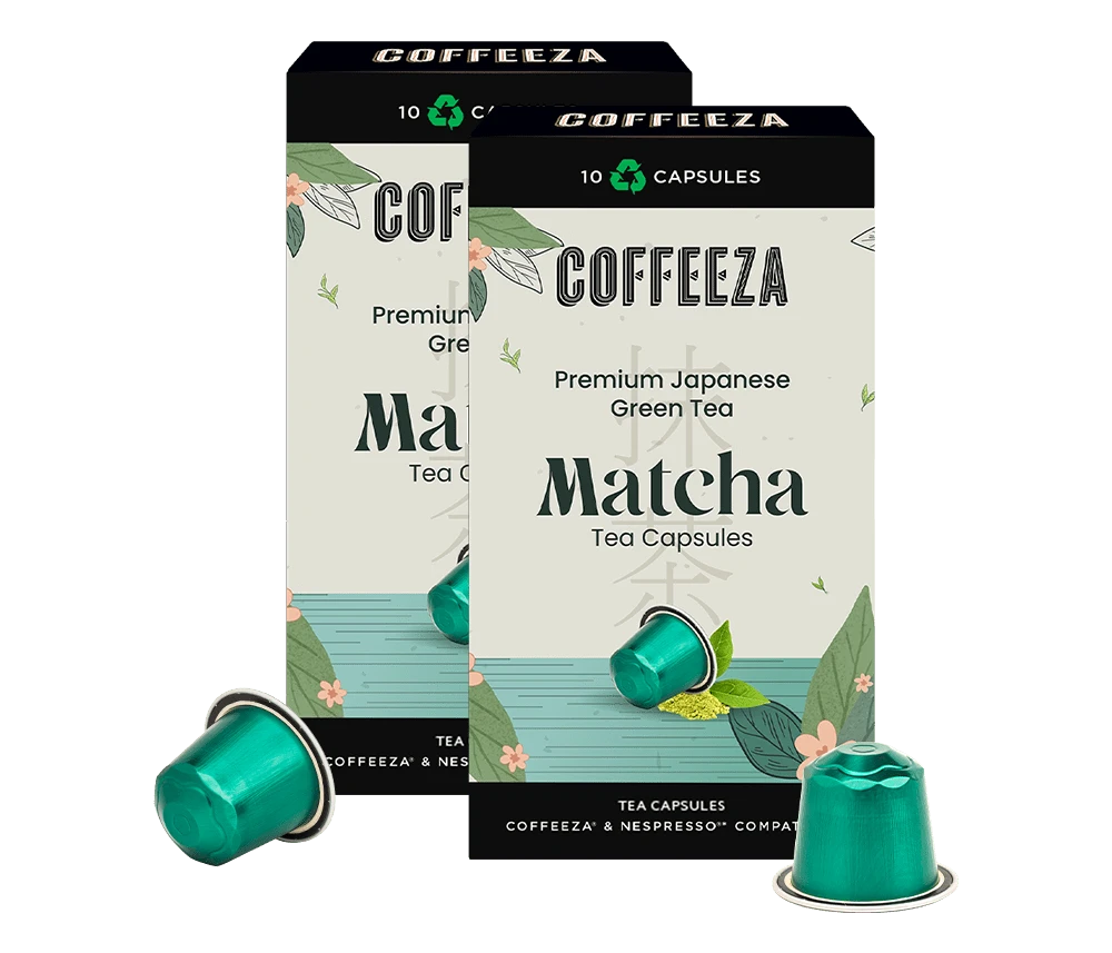 Coffeeza Matcha Green Tea Capsules, 100% Pure Japanese Matcha, Aluminium Capsules nespresso compatible