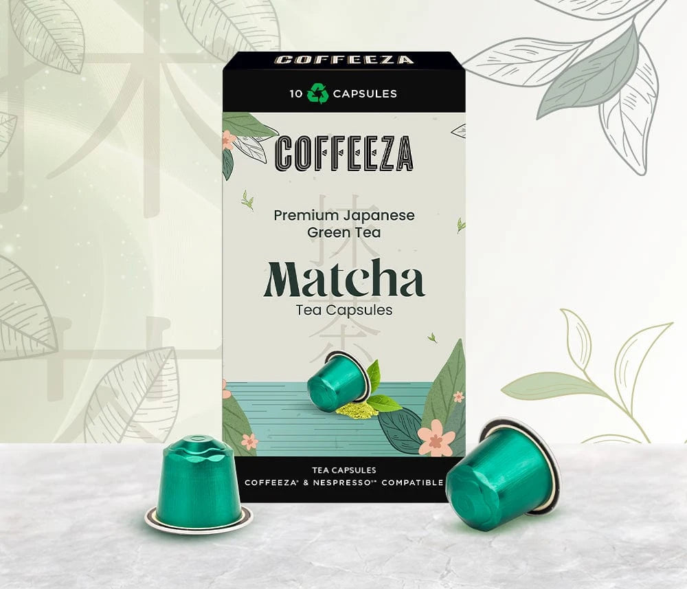 Coffeeza Matcha Green Tea Capsules, 100% Pure Japanese Matcha, Aluminium Capsules nespresso compatible CCS-ALU-MAT1-VER1-01
