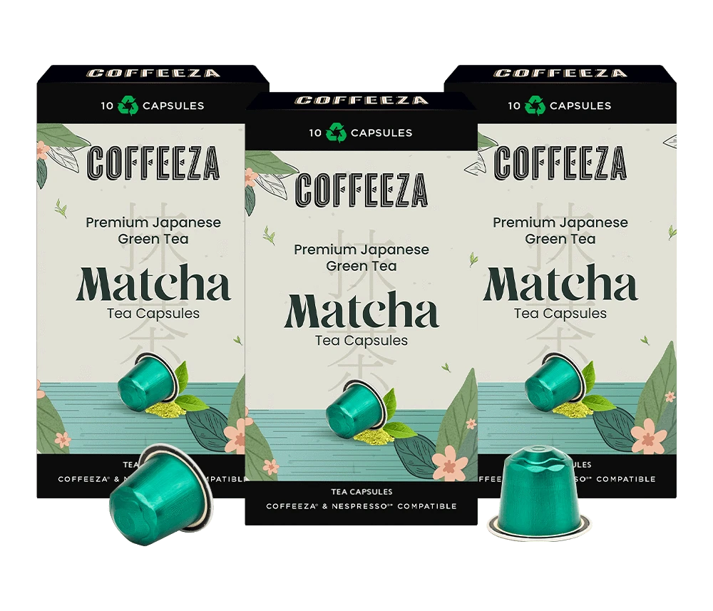 Coffeeza Matcha Green Tea Capsules, 100% Pure Japanese Matcha, Aluminium Capsules nespresso compatible CCS-ALU-MAT1-VER1-02