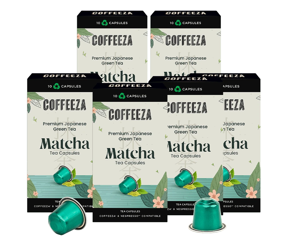 Coffeeza Matcha Green Tea Capsules, 100% Pure Japanese Matcha, Aluminium Capsules nespresso compatible CCS-ALU-MAT1-VER1-03