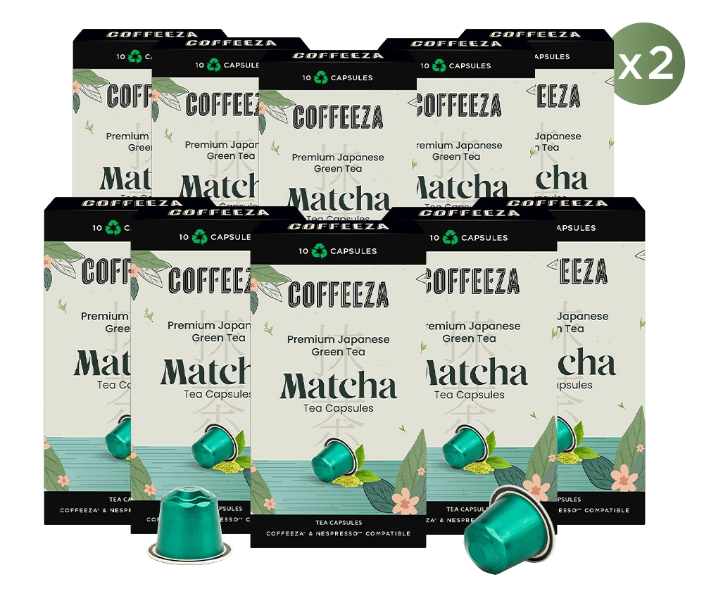 Coffeeza Matcha Green Tea Capsules, 100% Pure Japanese Matcha, Aluminium Capsules nespresso compatible CCS-ALU-MAT1-VER1-05