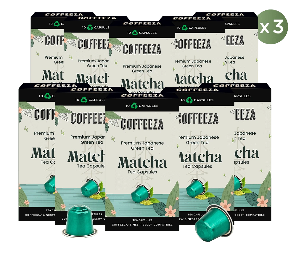 Coffeeza Matcha Green Tea Capsules, 100% Pure Japanese Matcha, Aluminium Capsules nespresso compatible CCS-ALU-MAT1-VER1-06