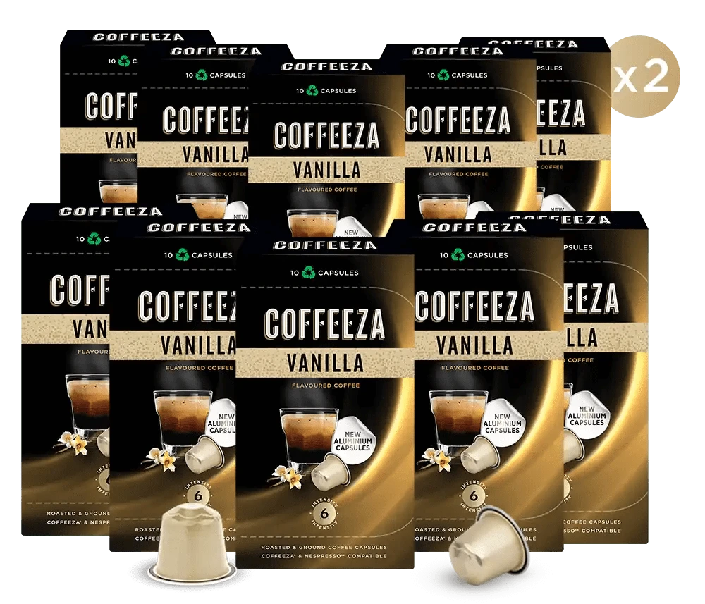 Coffeeza Vanilla 100% Arabica Flavoured Aluminium Coffee Capsules nespresso compatible CCS-ALU-VAN1-VER1-05