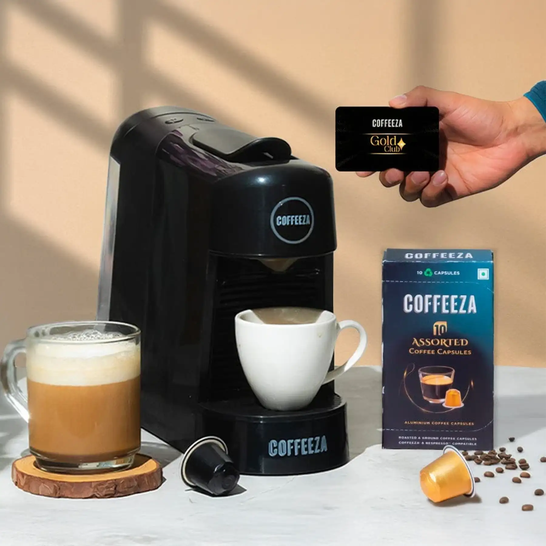 Finero Next Coffee Machine + 10 FREE Coffee Capsules + 1 Year Membership Benefits