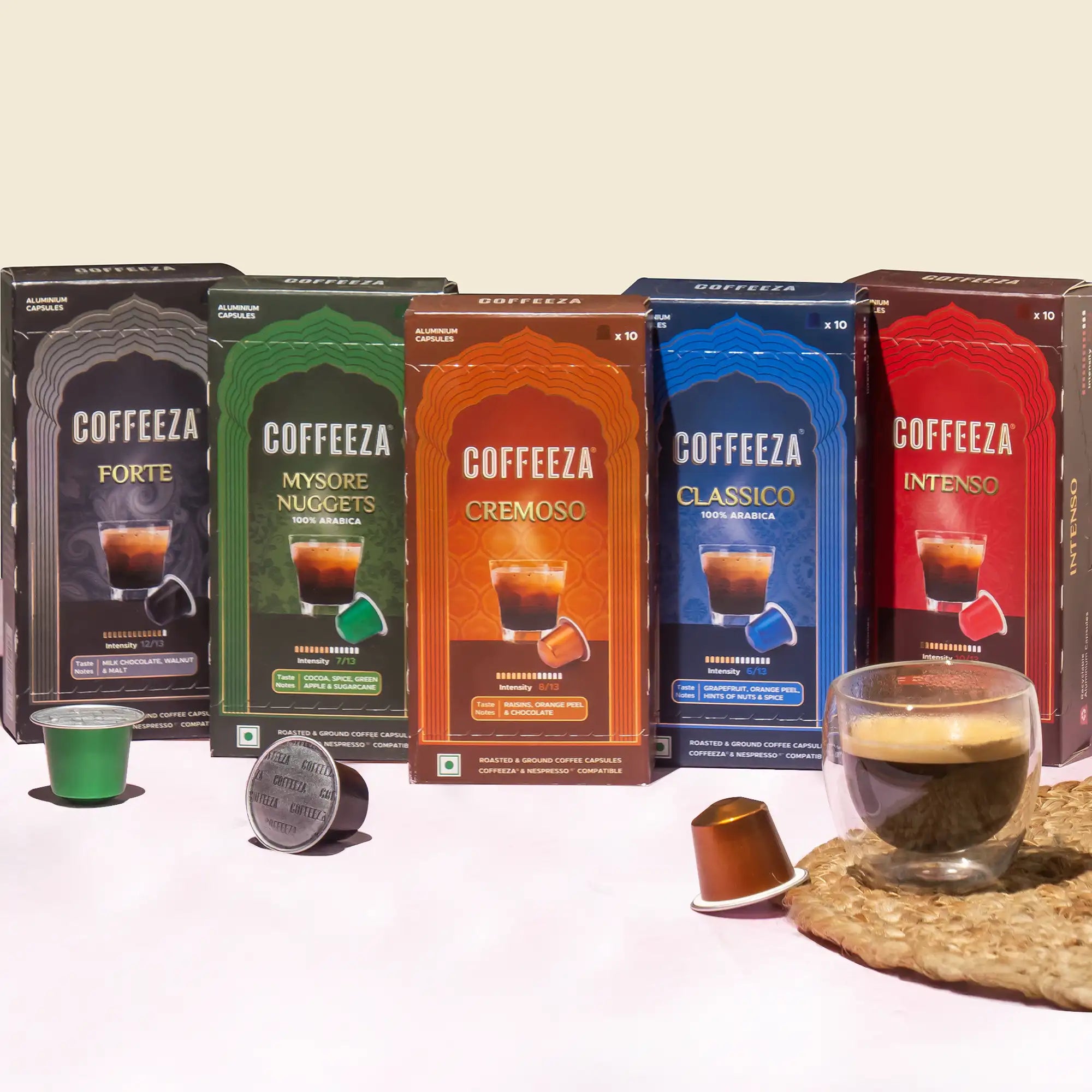 Coffeeza Variety Pack of 5 Coffee Capsules – Standard Blends
