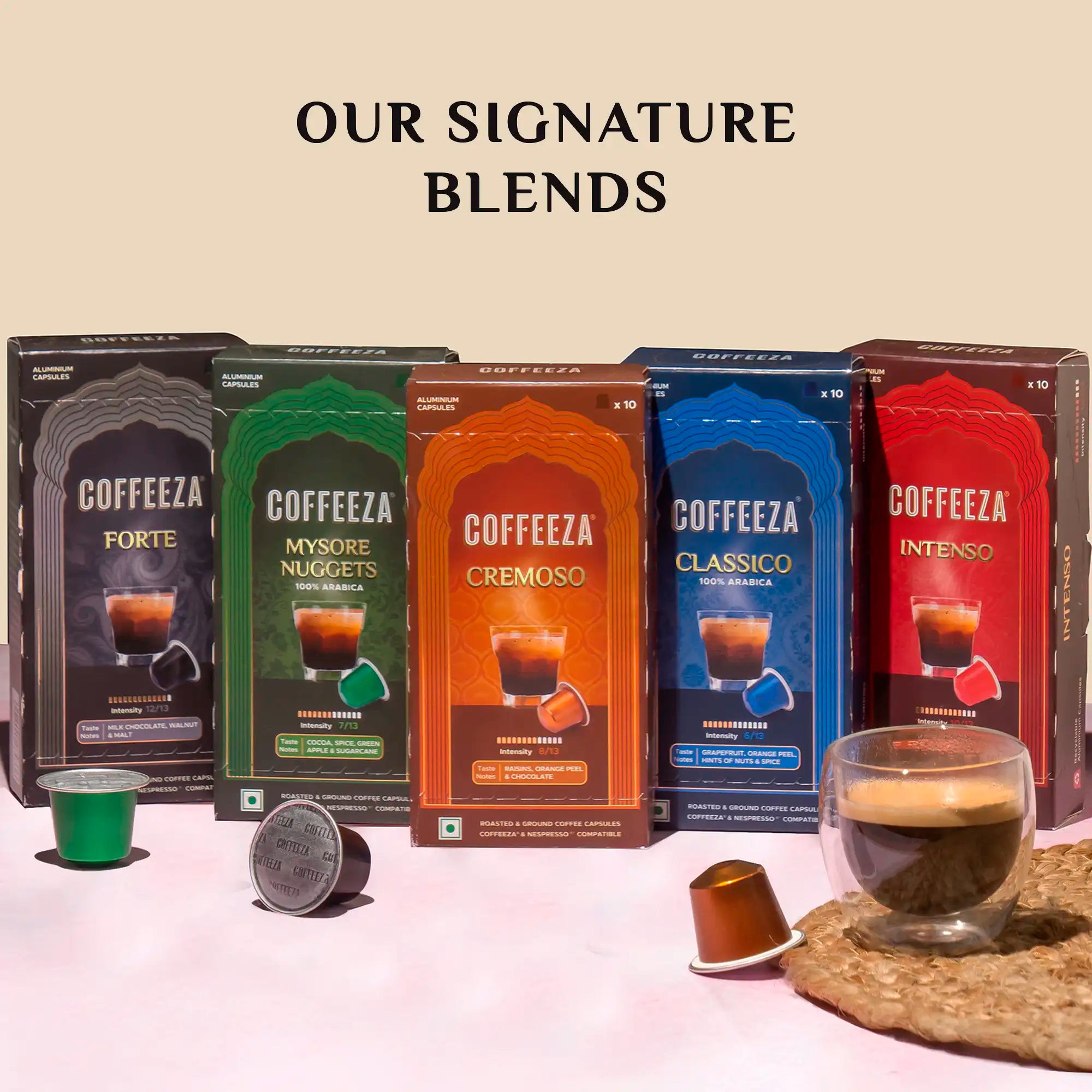 Coffeeza Value Pack Of 80 Coffee Capsules - Aluminium Coffee Pods | Box Of 8