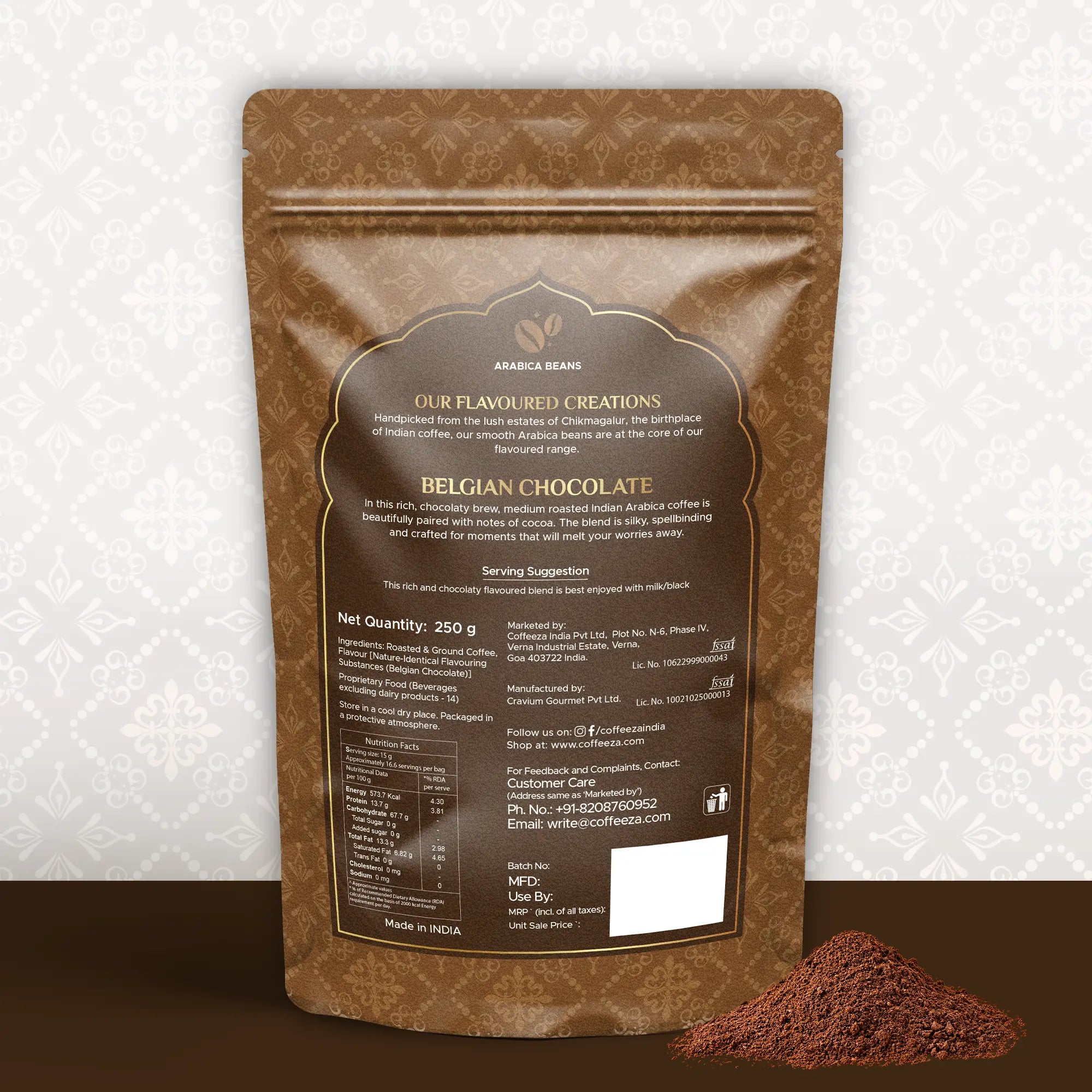 Belgian Chocolate 100% Arabica Flavoured Ground Coffee