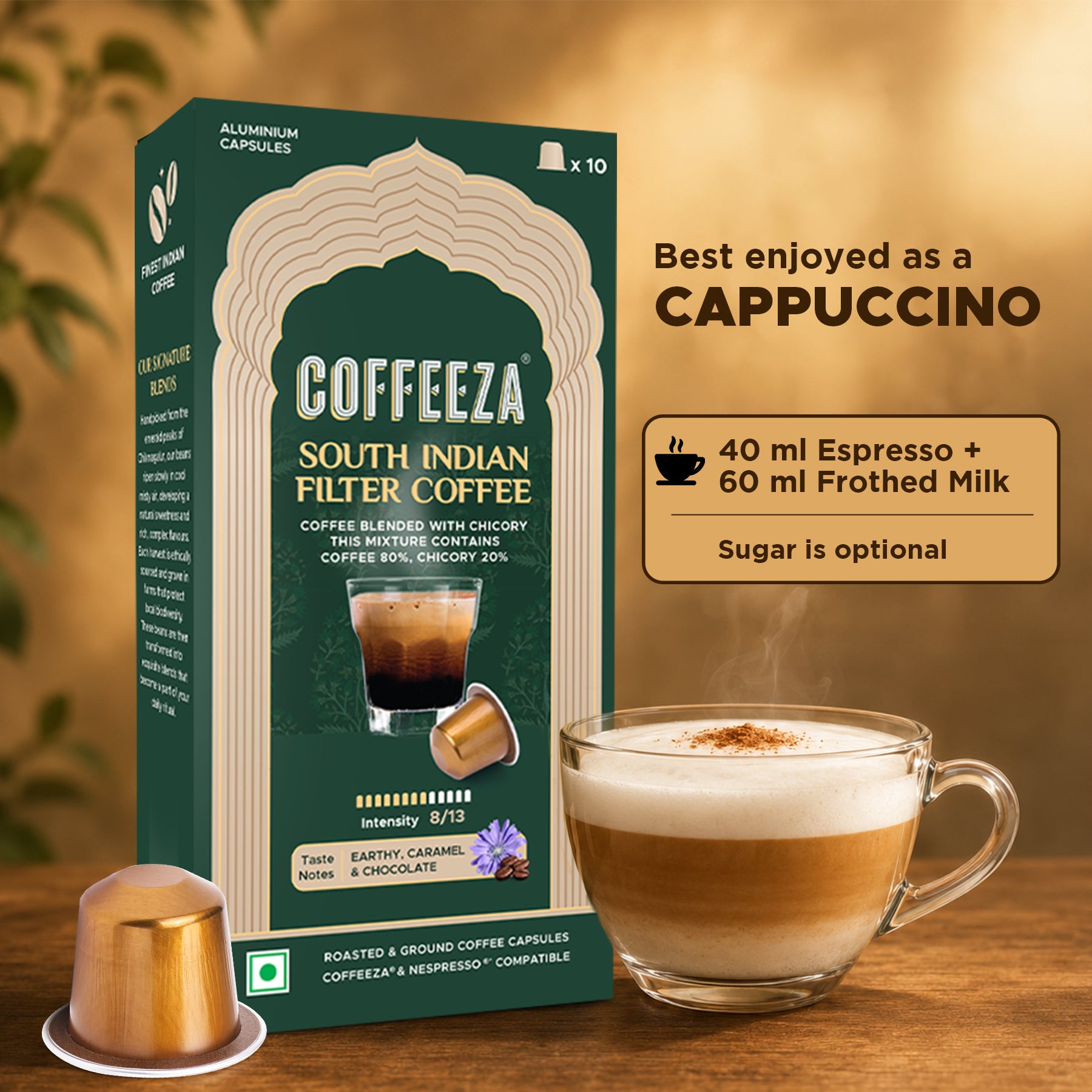 Coffeeza Filter Coffee Capsules I 80/20 Coffee-Chicory Blend