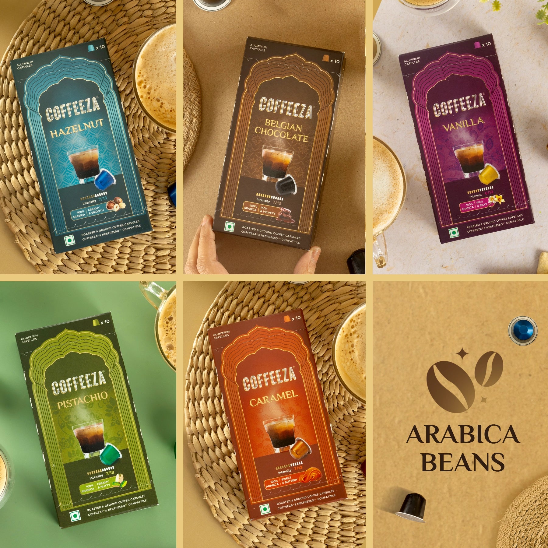 Coffeeza Variety Pack of 5 Coffee Capsules – Flavoured Blends