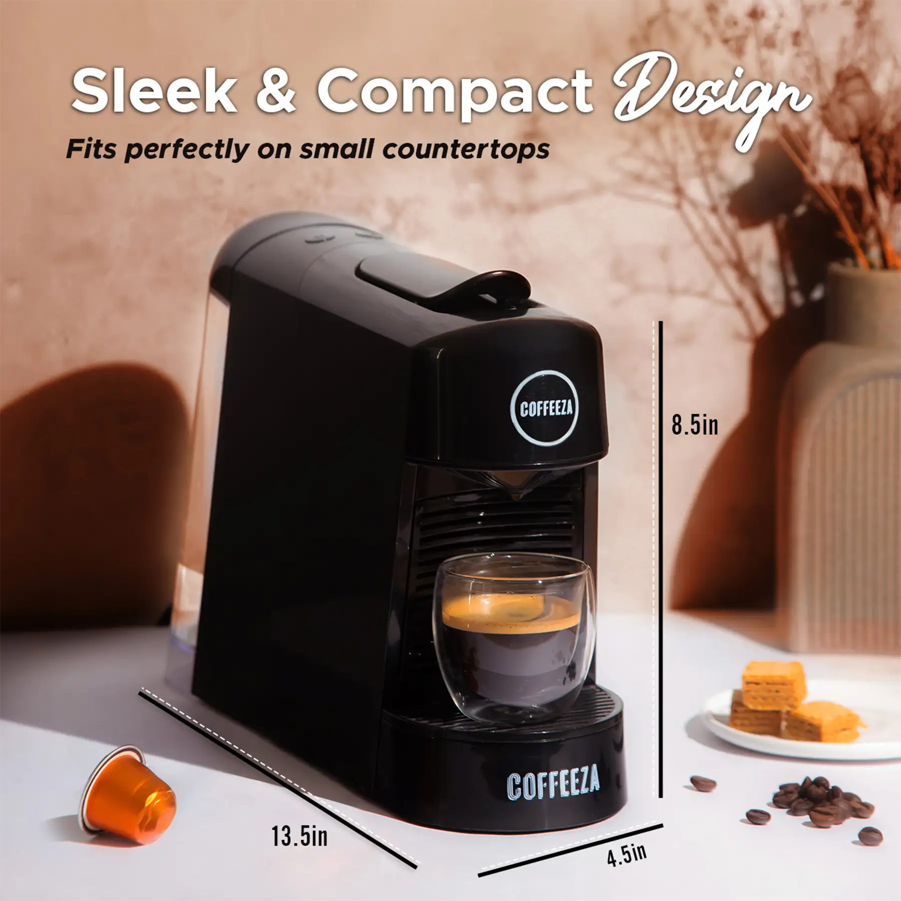 Finero Next Coffee Machine + Frothimo Pro Milk Frother & Heater + 10 FREE Coffee Pods + 1 Year Membership Benefits