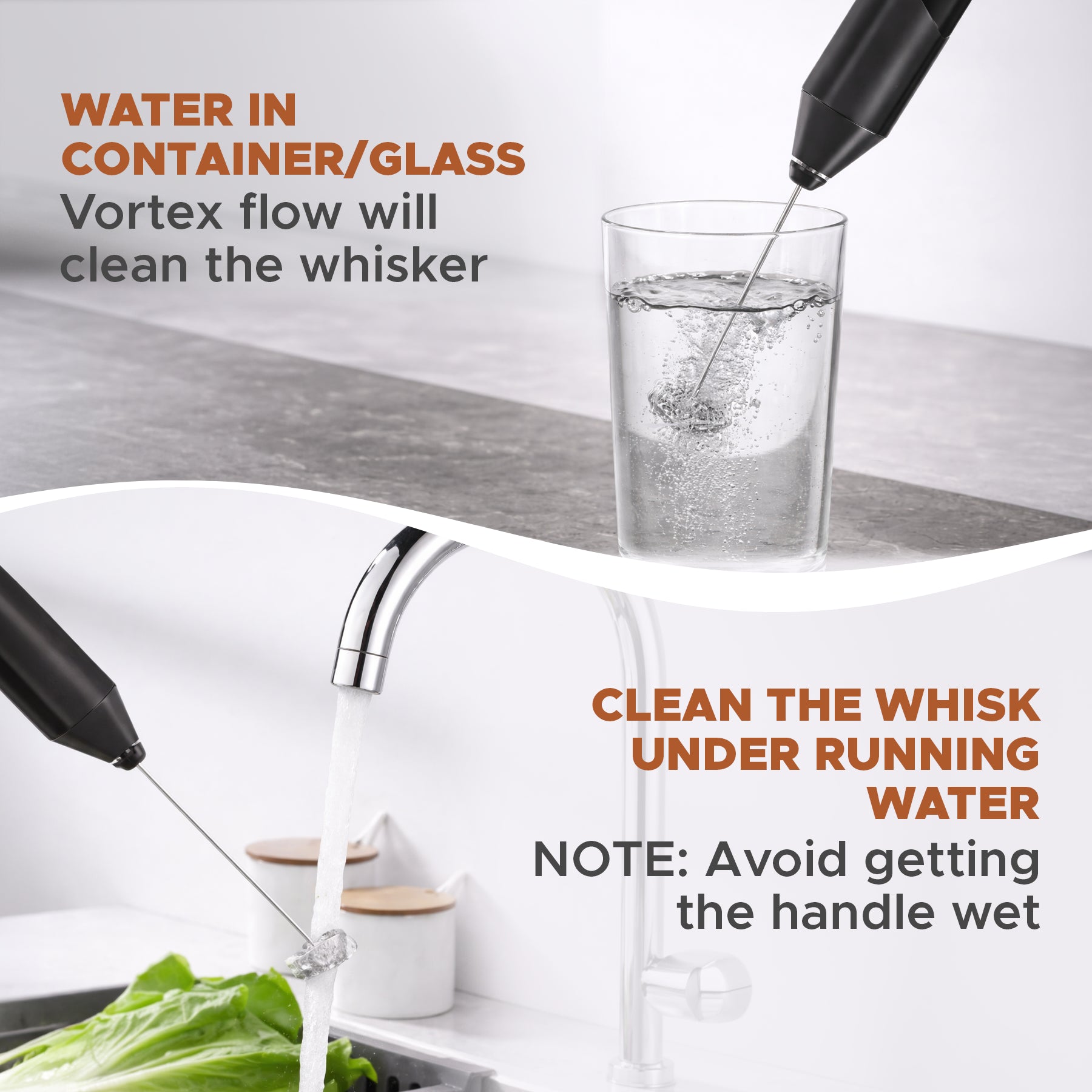 Coffeeza Battery Operated Handheld Milk Frother with Stand
