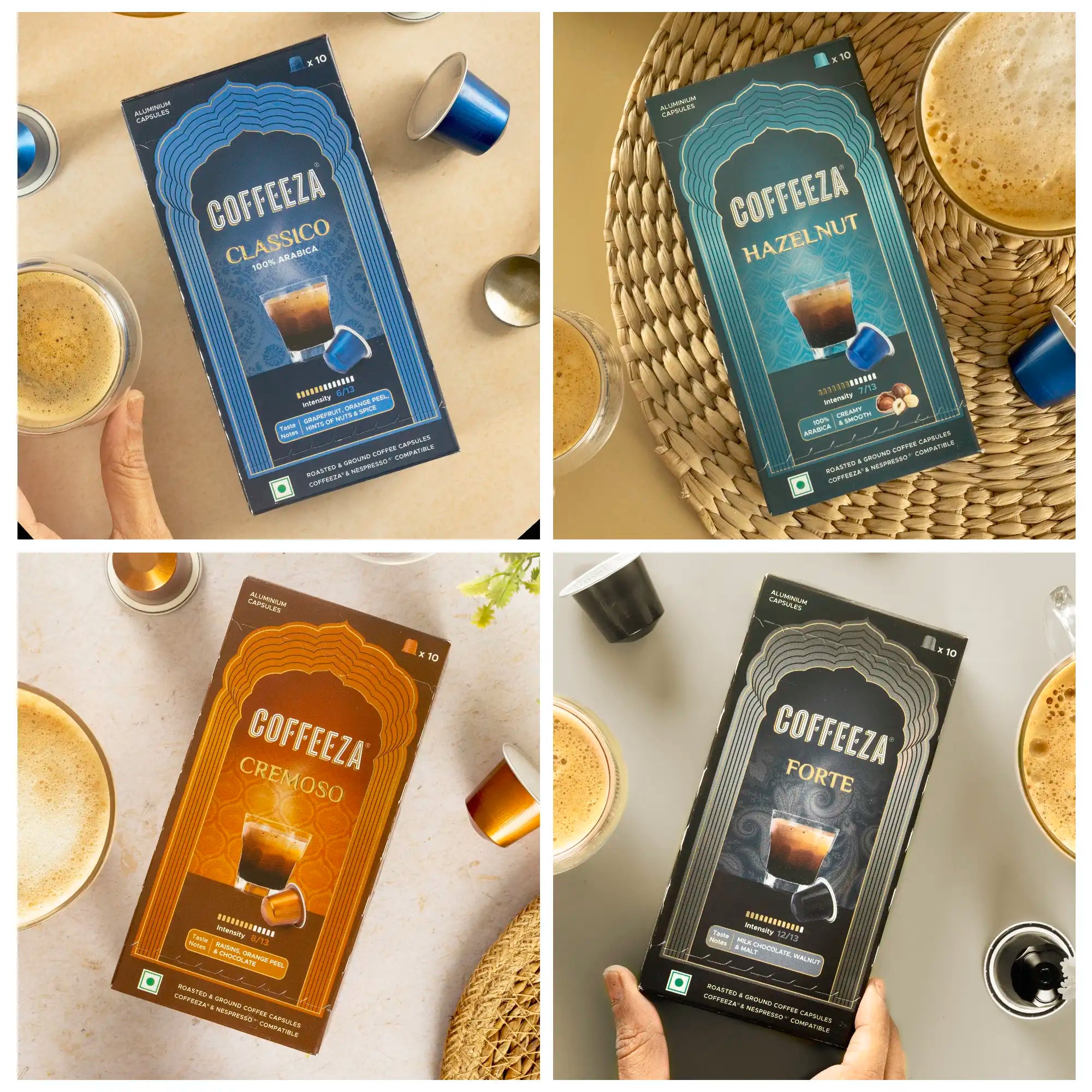 Coffeeza Value Pack Of 80 Coffee Capsules - Aluminium Coffee Pods | Box Of 8