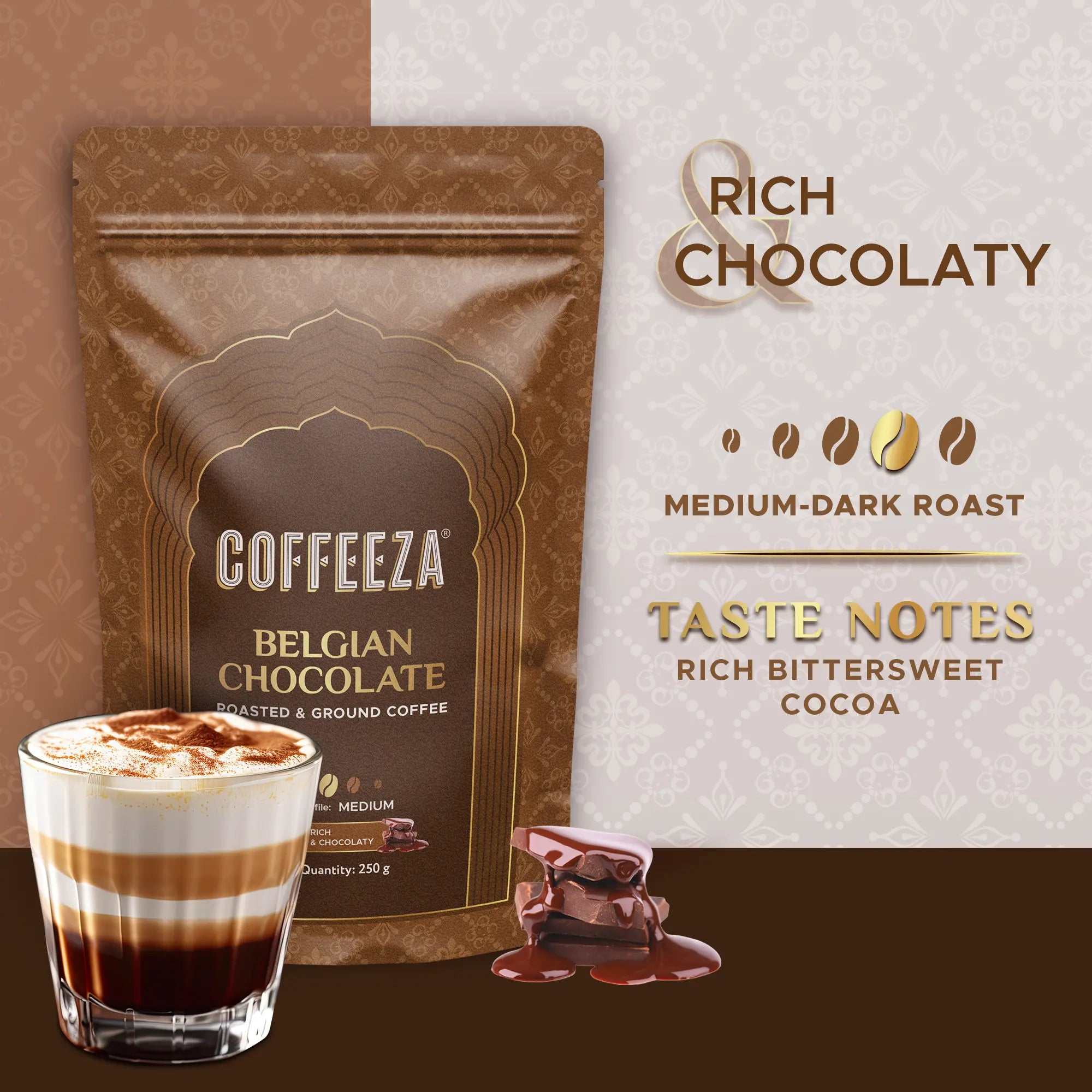 Aromatic Indulgence - Specialty Ground Coffee - Pack of 5 (250gm X5)