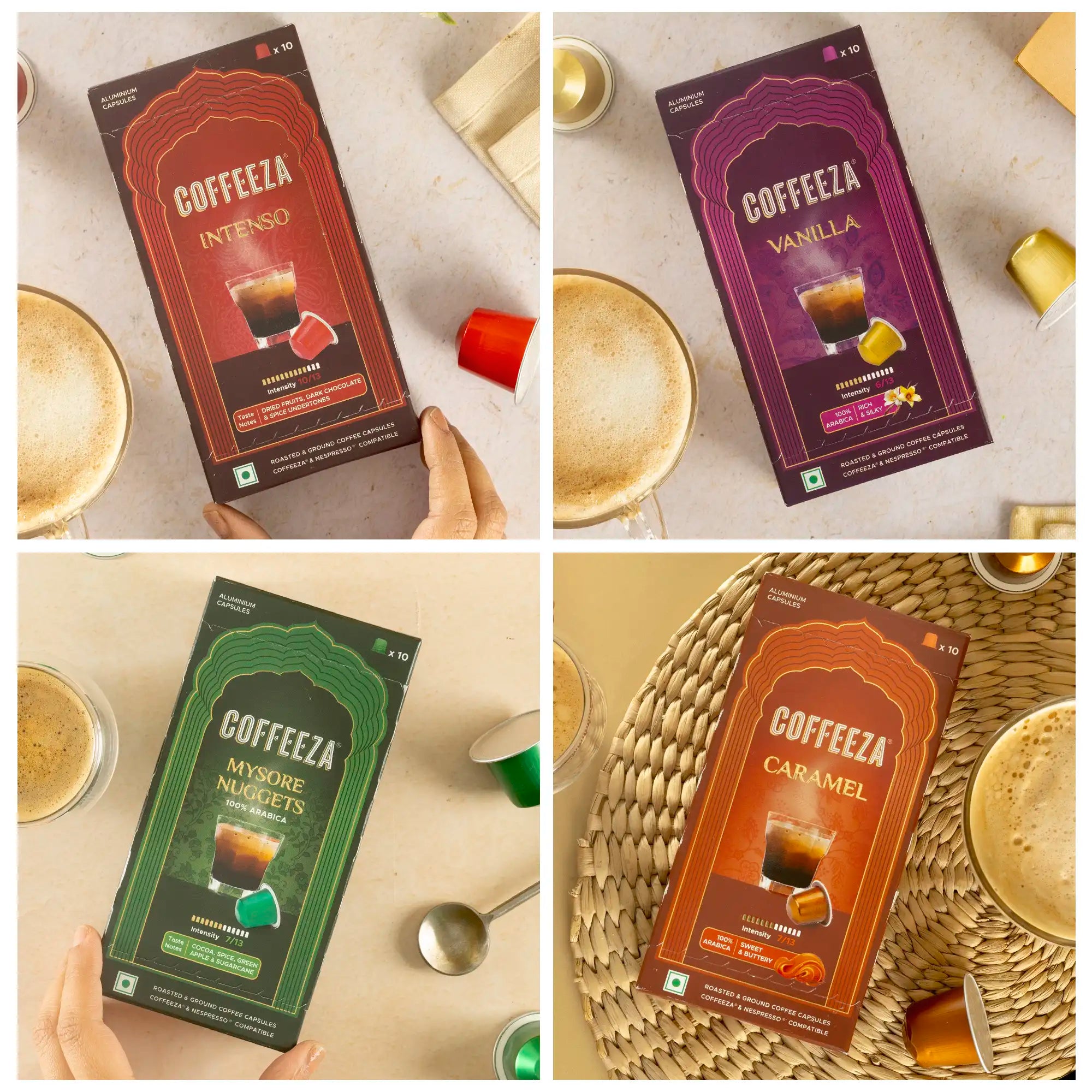 Coffeeza Value Pack Of 80 Coffee Capsules - Aluminium Coffee Pods | Box Of 8