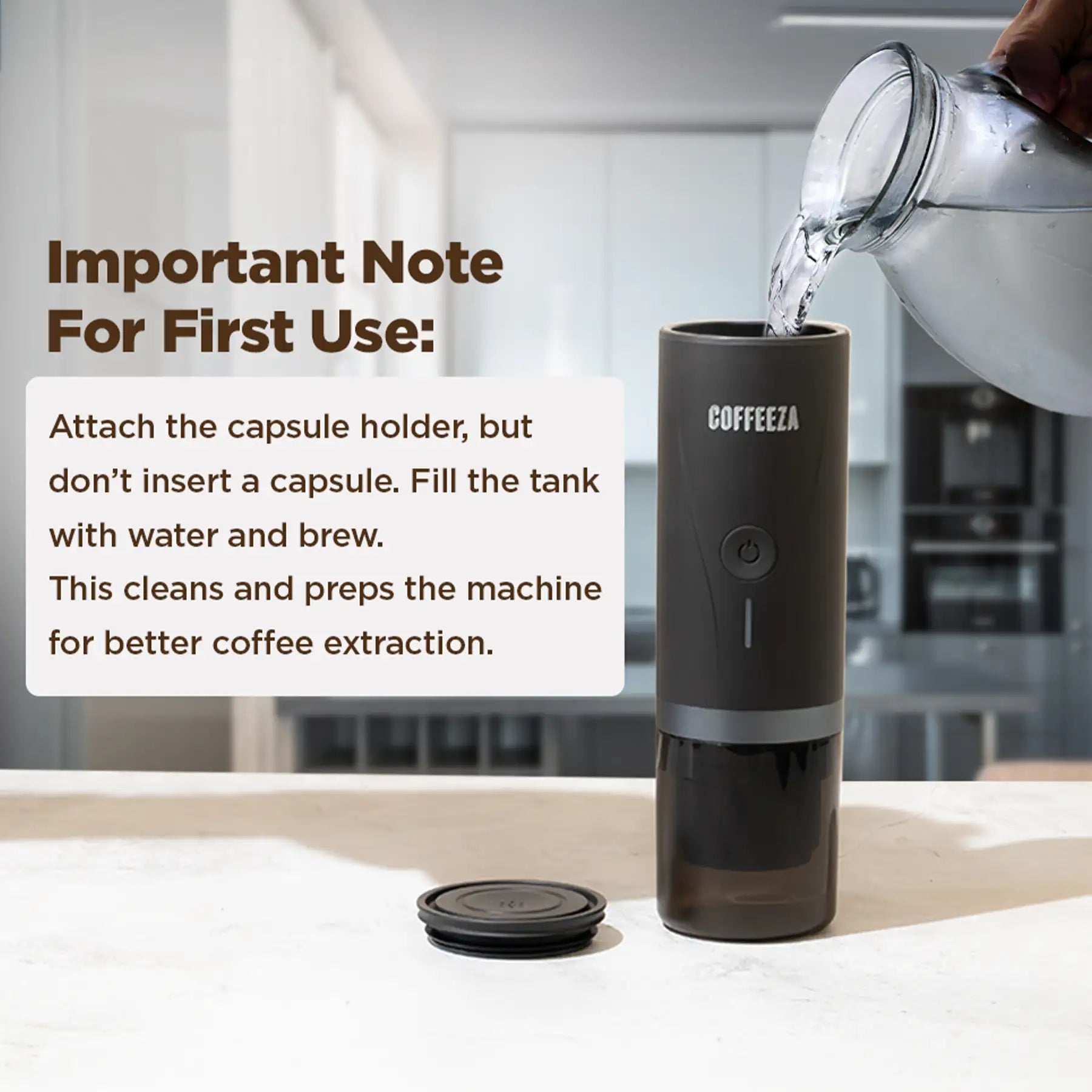 Finero Mini Portable Coffee Machine + 10 FREE Coffee Capsules + 1 Year Membership Benefits