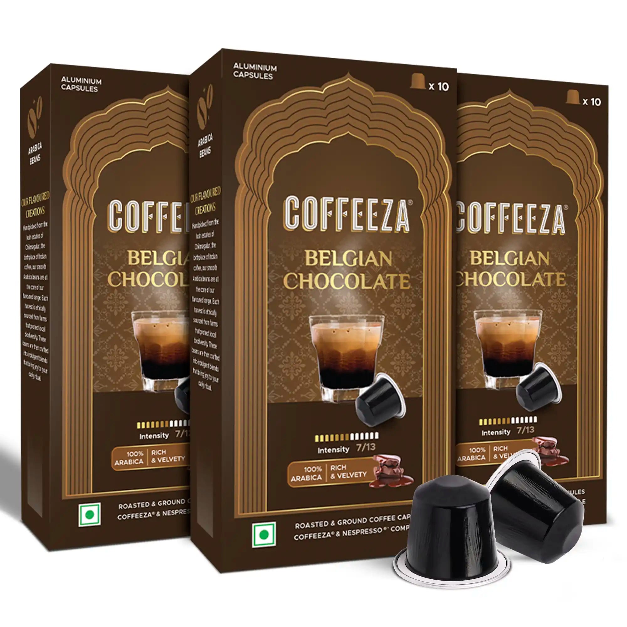Belgian Chocolate 100% Arabica Flavoured Aluminium Coffee Capsules (Limited Edition)