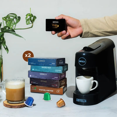 Finero Next Coffee Machine + 100 FREE Coffee Capsules + 1 Year Membership Benefits
