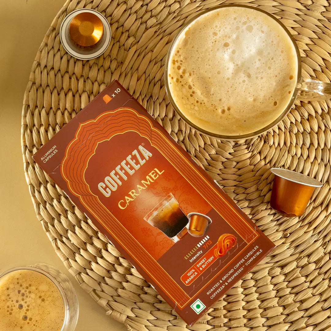 Caramel 100% Arabica Flavoured Aluminium Coffee Capsules