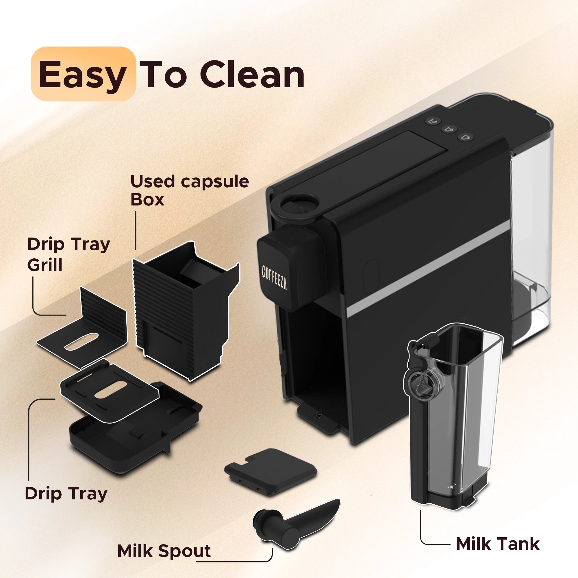Coffeeza Lattisso Z Pod Coffee Machine I Cappuccino I Espresso Maker I 20 Bar Pressure   For Cappuccino, Espresso & Lungo + 10 FREE Coffee Capsules + 1 Year Membership Benefits