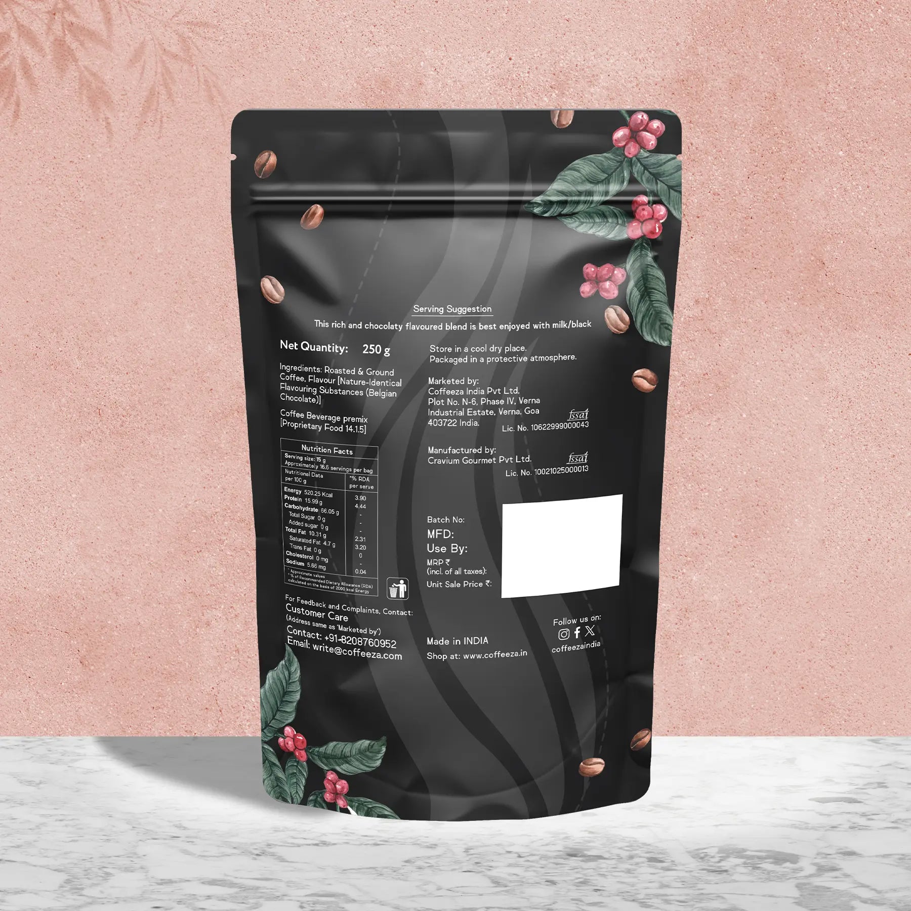 Belgian Chocolate 100% Arabica Flavoured Ground Coffee