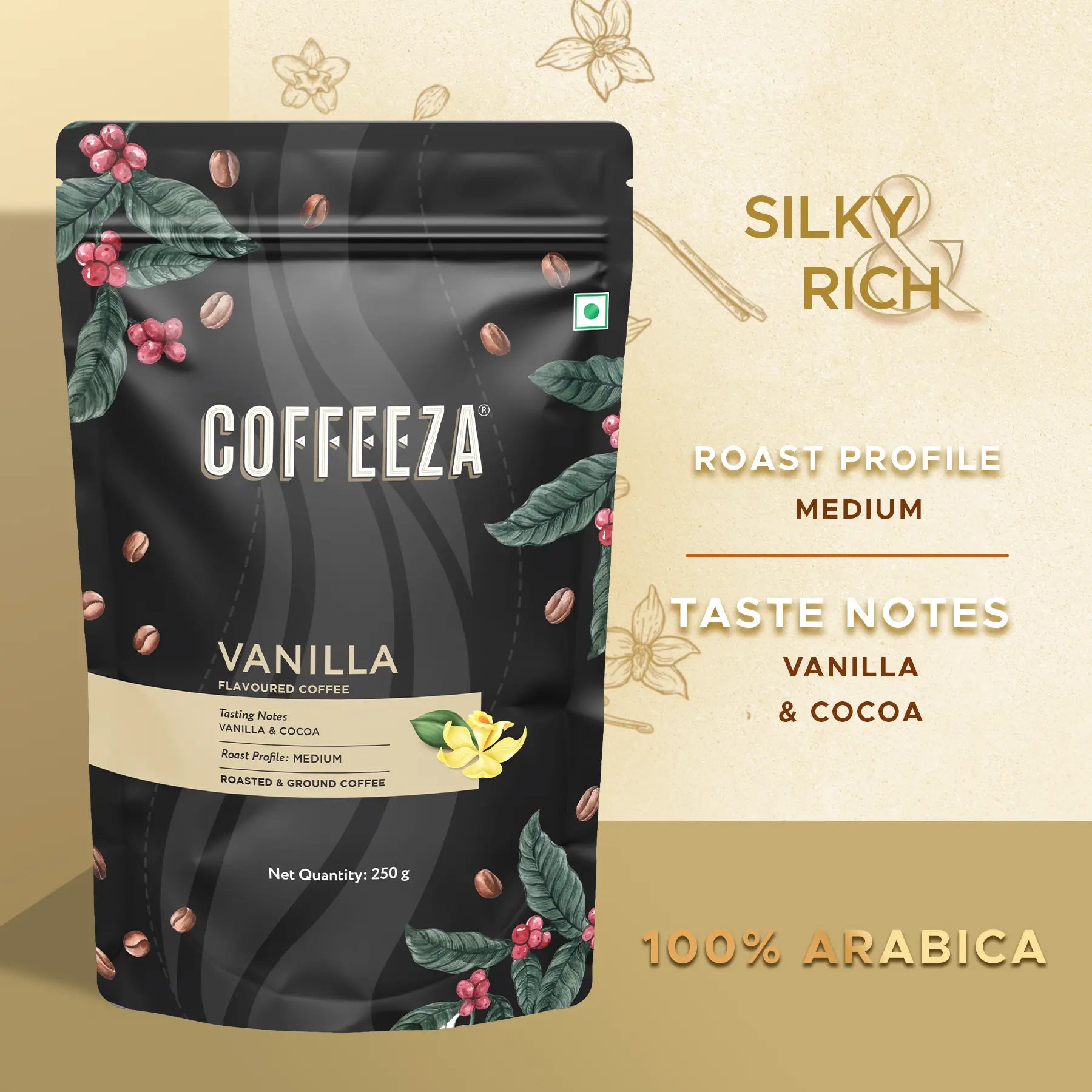 Vanilla 100% Arabica Flavoured Ground Coffee