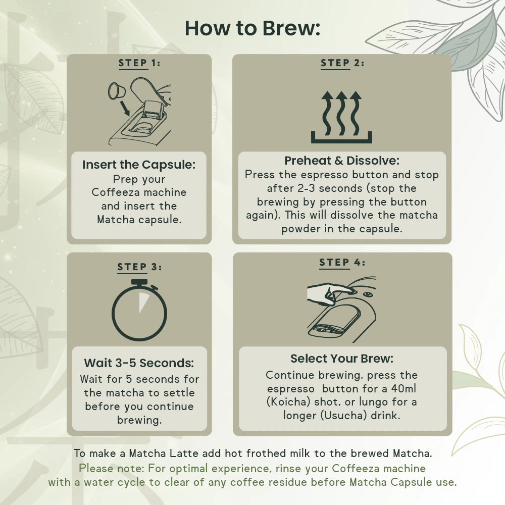 Matcha Green Tea Capsules, 100% Pure Japanese Matcha, Aluminium Capsules