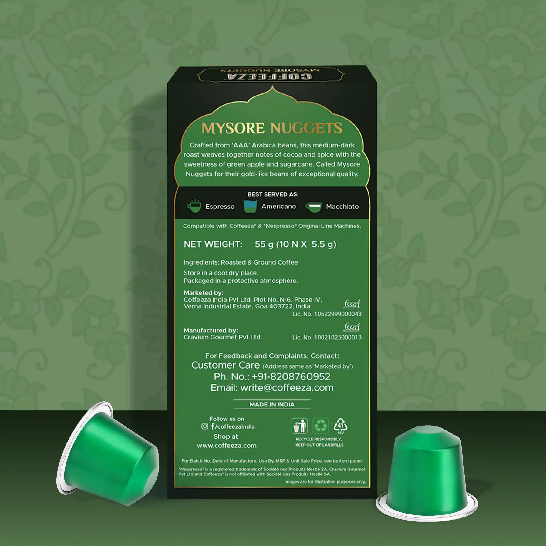 Mysore Nuggets AAA Grade Arabica Aluminium Coffee Capsules - Specialty Coffee