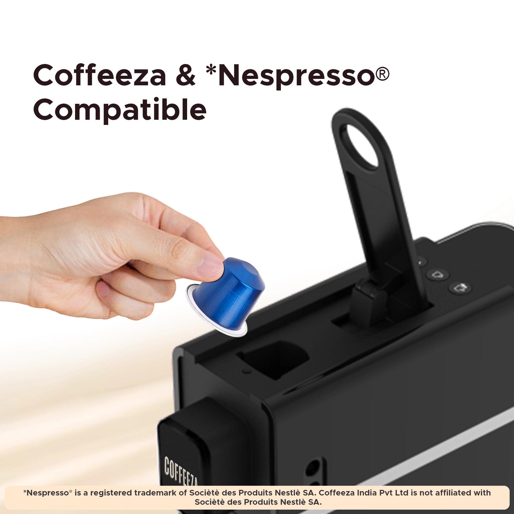 Coffeeza Lattisso Z Pod Coffee Machine I Cappuccino I Espresso Maker I 20 Bar Pressure   For Cappuccino, Espresso & Lungo + 10 FREE Coffee Capsules + 1 Year Membership Benefits