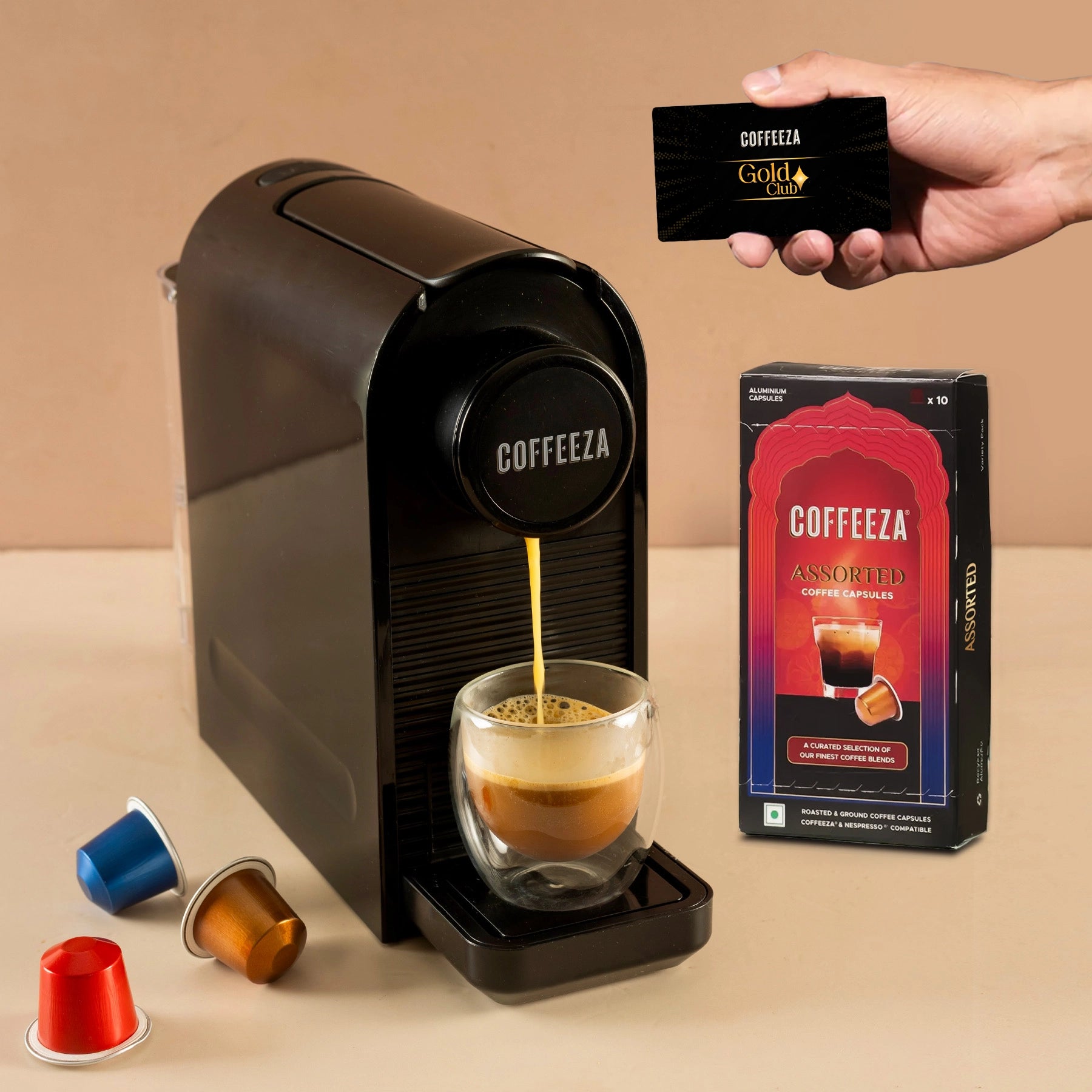 Finero Prime Coffee Machine + 10 FREE Coffee Capsules + 1 Year Membership Benefits