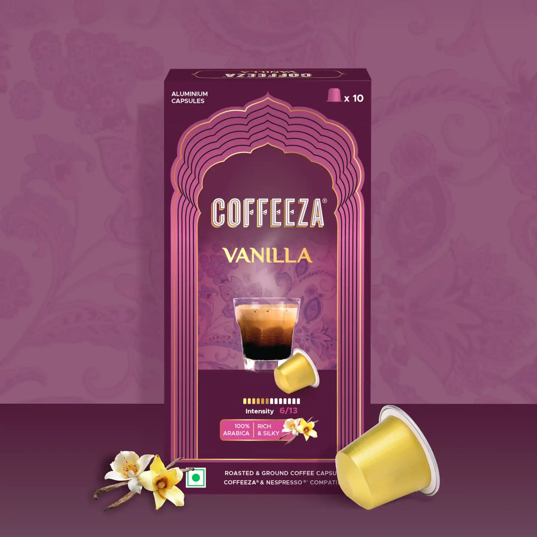 Vanilla 100% Arabica Flavoured Aluminium Coffee Capsules