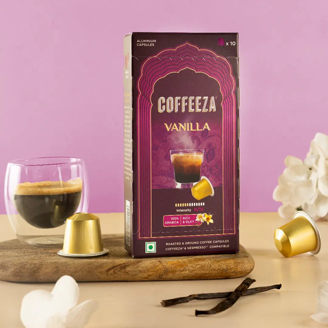 Vanilla 100% Arabica Flavoured Aluminium Coffee Capsules