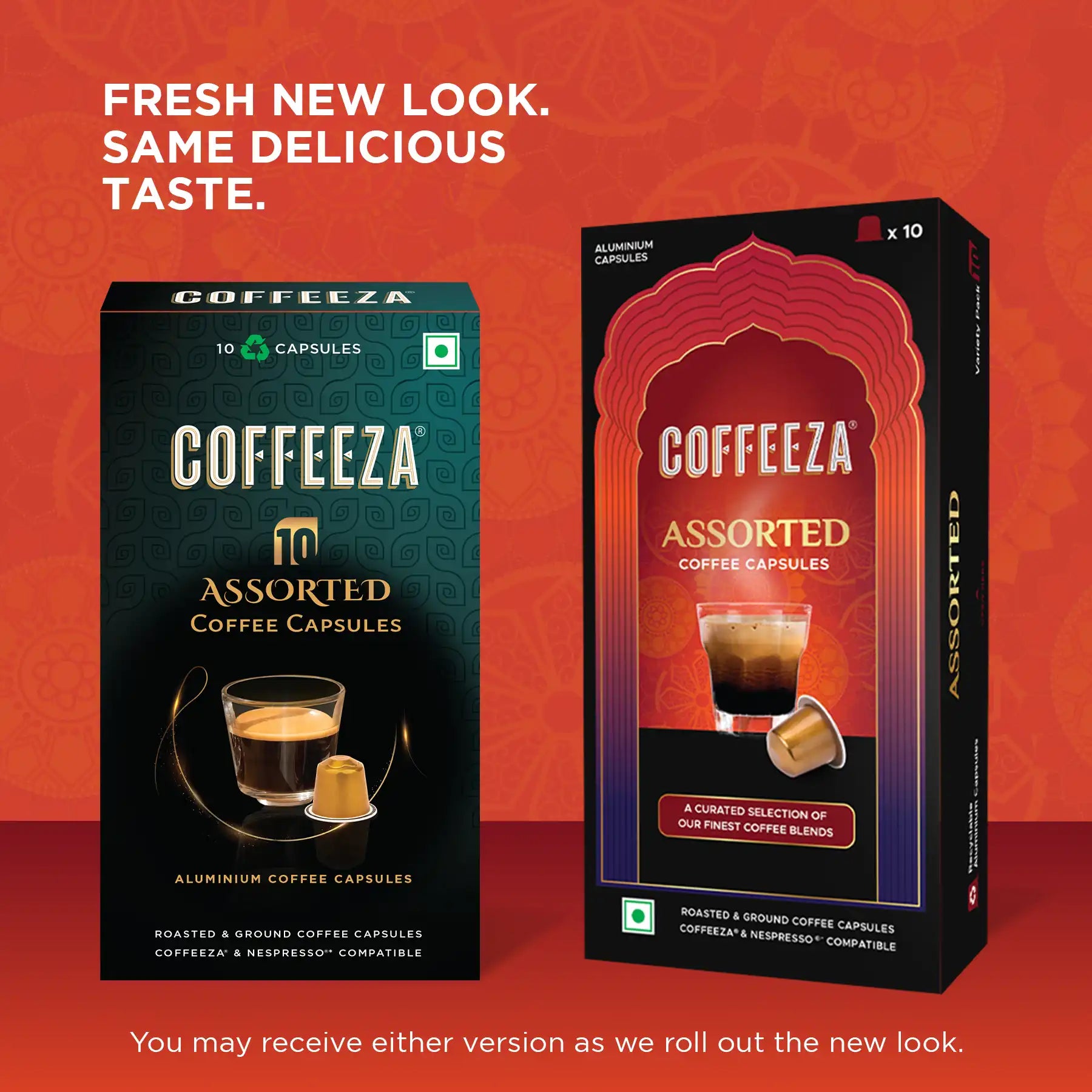 Coffeeza Assorted Box of 10 Coffee Capsules – Classico, Intenso, Cremoso, Forte, and Mysore Nuggets