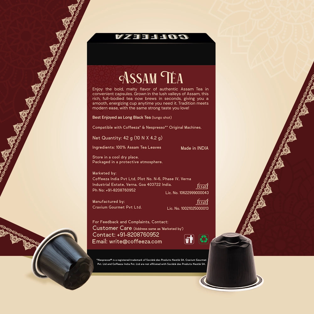 Coffeeza Assam Tea Capsules, India's Finest Tea in Aluminium Capsules