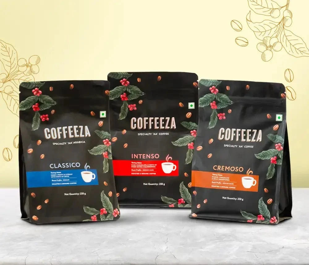 Coffeeza Classic Collection - "AA" Specialty Ground Coffee - Pack of 3 nespresso compatible