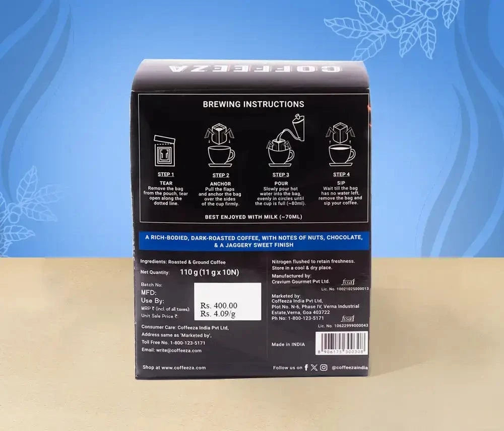 Coffeeza Classico - 100% AA Arabica Pour-Over Coffee Bags | No Equipment Needed nespresso compatible DBS-CLA1-VER1-01