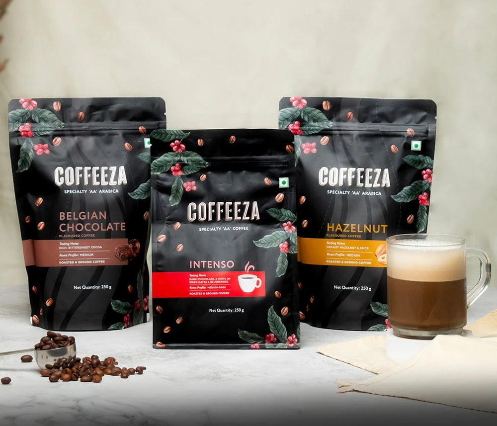Coffeeza Coffee Lover's Trio - "AA" Specialty Ground Coffee - Pack of 3 nespresso compatible