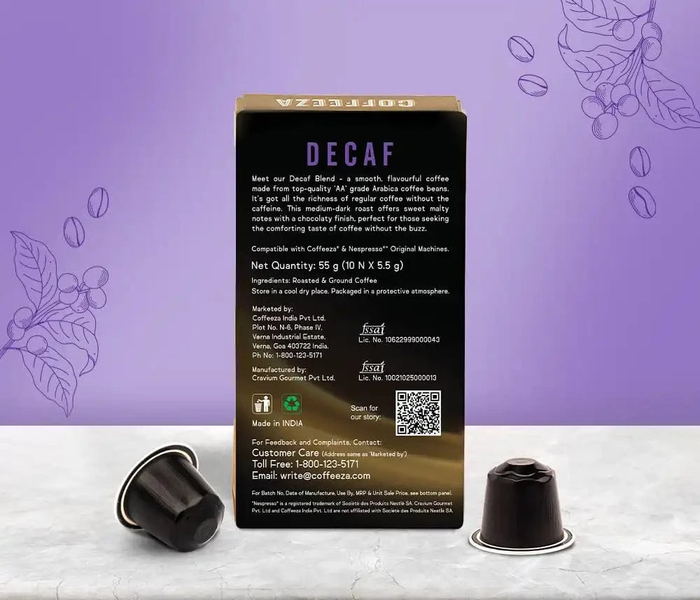 Coffeeza Coffeeza Decaf Aluminium Coffee Capsules nespresso compatible